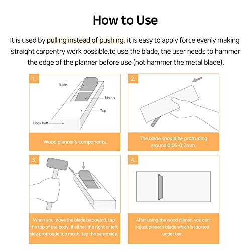 Eutuxia Woodworking Japanese Curved Block Handle Plane 7.25” Manual Planer, Traditional Hand Planer, Specialty Woodwork Handheld Planer Carpenting Eutuxia