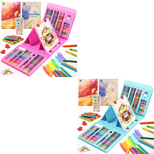 Art Supplies, 240-Piece Art Set Crafts Drawing Kits with Double Sided  Trifold Easel, Includes Sketch Pads, Oil Pastels, Crayons, Colored Pencils