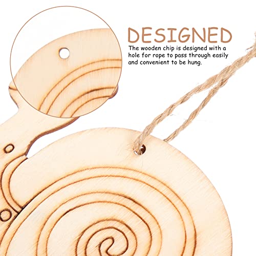EXCEART Unfinished Wooden Snail Cutouts: 50 Sets Blank Wood Sail Shaped Pieces Insect Animal Life Model with Hemp Ropes for Home Decor Ornament DIY EXCEART