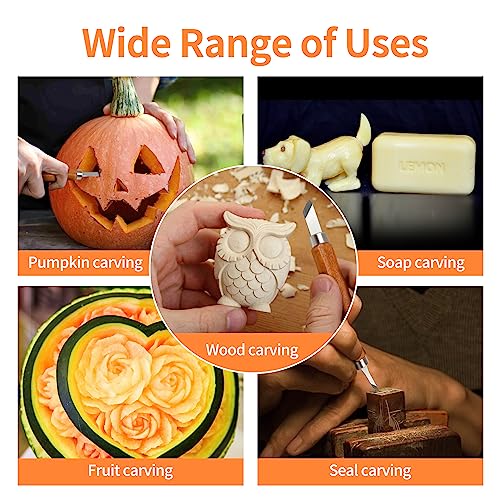 Wood Carving Tools Kit - 12 Pcs Super Sharp and Durable Wood Carving Knife Set for Beginners, Professionals, Hobbyists, Artists, and Sculptors - JIAN