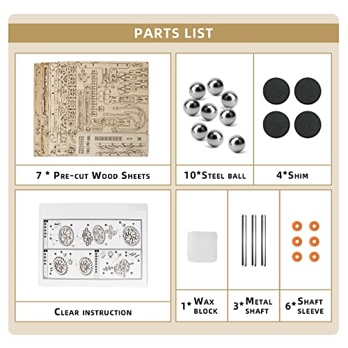 3D Wooden Puzzle Marble Run Kit by OWNONE 1 - DIY Building Set for Adults and Teens (334 Pcs) OWNONE 1