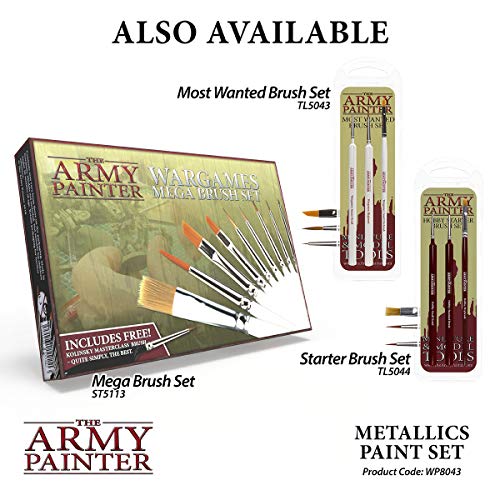 The Army Painter Metallic Paint Set-Hobby Acrylic Paint Set of 8 Metallic Acrylic Paint, 18ml Dropper Bottles-Acrylic Hobby Paint Set of Acrylic The Army Painter