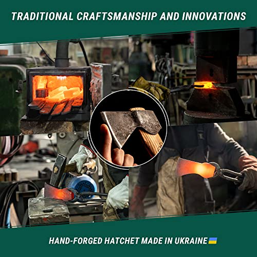 BeaverCraft Hand Forged Hatchet Axe with Sheath AX1 - Bushcraft Hatchet Camping Small Forest Axe Survival Hatchet Carving Axe for Chopping Wood - BeaverCraft