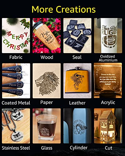 LaserPecker 2(Suit) Laser Engraver, Handheld High Precision High Speed and Versatile Laser Engraving Machine for Wood Alloy Leather - with Roller LaserPecker