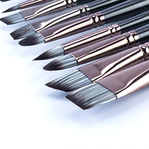 Transon Artist Paint Brush Set of 12 for Watercolor Acrylic Gouache Oil and Tempera Painting TRANSON