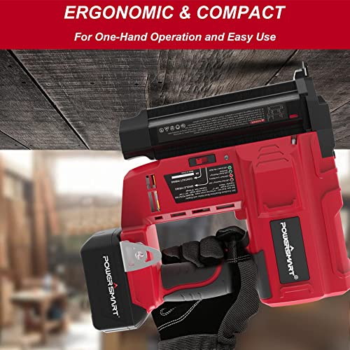 PowerSmart 20V Cordless Brad Nailer Kit, 18 Gauge Nail Gun, 2 in 1 Nail/Staple Gun with 4.0Ah Lithium-Ion Battery and Fast Charger, 18GA Nails PowerSmart
