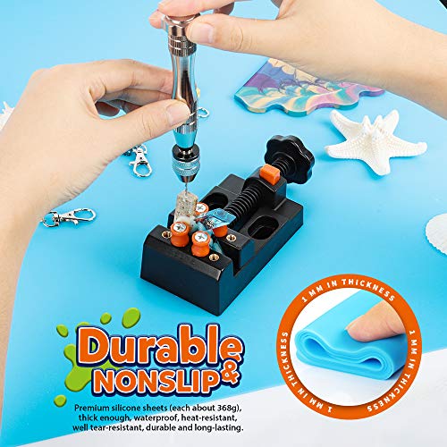 LEOBRO Silicone Mat for Resin Molds, 2 Pack 59.5 x 49.5 cm Large Silicone Mats for Crafts, Thick Nonstick Silicone Craft Mats for Resin Molds, LEOBRO