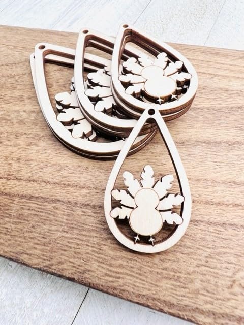 Texan Wood Crafts 12 pieces Unfinished Wood Thanksgiving Turkey Earring Jewelry Blanks, Made in Texas (1.5" Height) Texan Wood Crafts