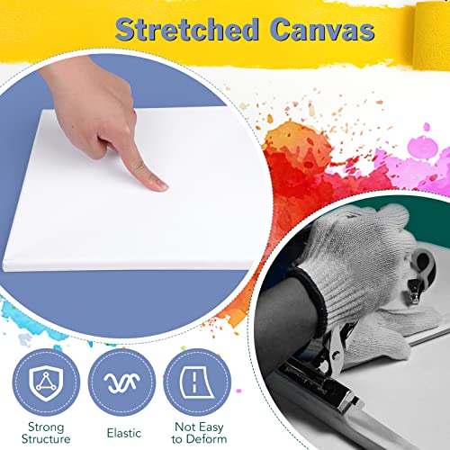 Stretched Canvases for Painting, 8PCS Multi Pack Canvas 3×5”, 5×7”, 8×10”, 10×12”(2 of Each), Acid-Free Wood Frame Blank Canvas, Art Canvas Pre ESRICH