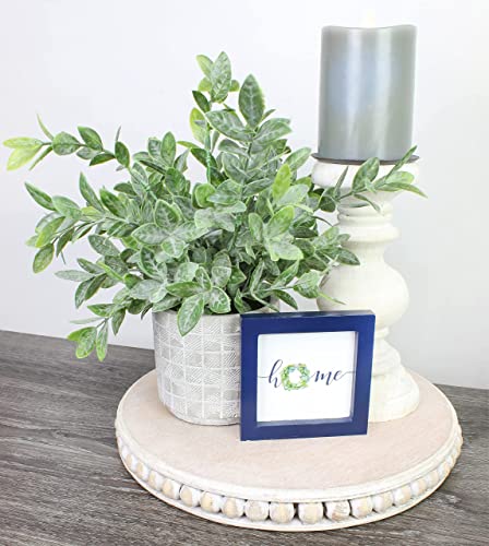 AuldHome Farmhouse Beaded Pedestal Tiered Stands (3-Piece Set, Unfinished); Rustic Wood Beaded Tray Stack AuldHome Design