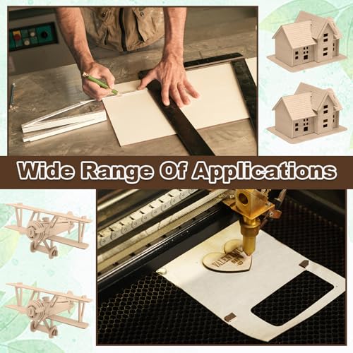 Sasylvia 30 Sheets Balsa Wood Sheets 12 x 20 x 1/16 Inch Basswood Sheets for Crafts Plywood Sheets Unfinished Wooden Boards Rectangular Wood Planks Sasylvia