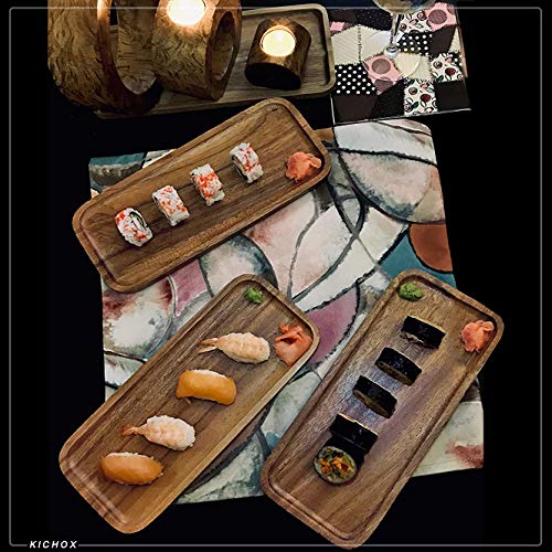 Wooden Serving Tray and Platters Dishwasher Safe Set of 3 Unfinished Wooden Platters Party Plates Bar Plate Wooden TV Trays Fruit Serving Food Board wood tray