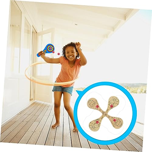 ibasenice 4Pcs Graffiti Blank Racket Unfinished Wooden Paddle Balls Wooden Paddle Ball Game Kids Painting Toy DIY Childrens Toys Toy for Kids Kid ibasenice