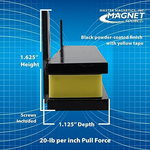 Master Magnetics 24” Heavy-Duty Magnetic Tool Holder, Easy-Install, 20-lb per inch Pull Force, Black Powder Coat with Yellow Stripe (AM1PLC) Master Magnetics