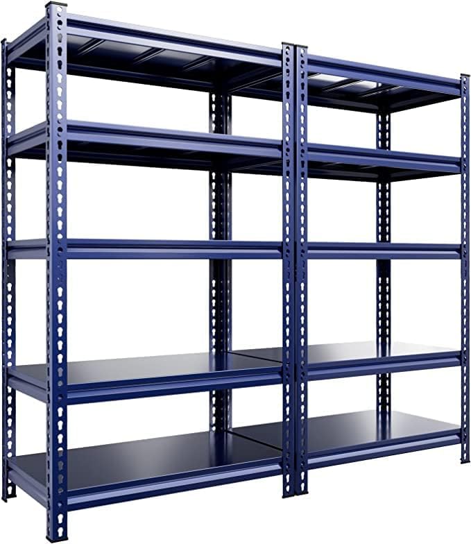 REIBII 72" Garage Shelving Heavy Duty Storage Shelves Holds 1700 LBS Adjustable 5-Tier Metal Shelving Units and Storage Rack Heavy Duty Shelving REIBII