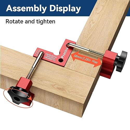 Preciva 90 Degree Mini Positioning Squares 2 Sets (2.32''x 2.32''), Aluminum Alloy Right Angle Clamps Fixing Clamp, Carpenter Corner Clamping Square Preciva