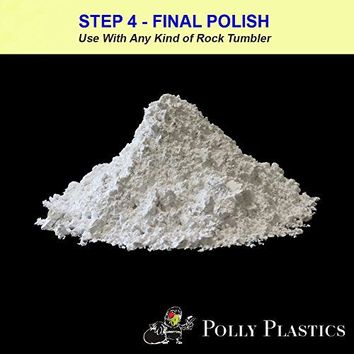 Polly Plastics Rock Tumbler Grit and Polish Refill Media Kit | 4-Steps Supplies for Tumbling and Polishing Stones and Gems | Professionals Adults and Polly Plastics