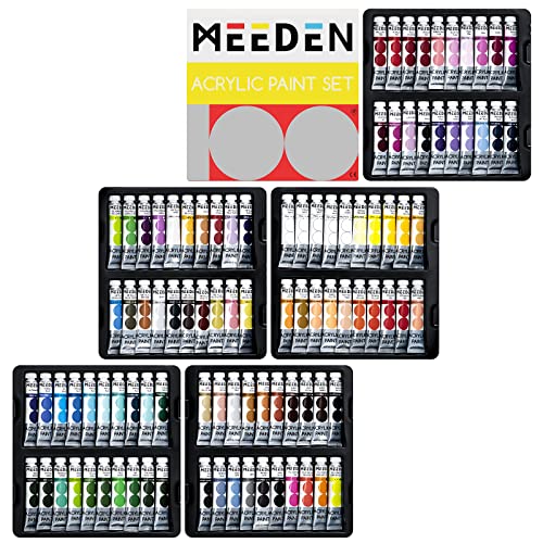 MEEDEN Heavy Body Acrylic Paint Sets, 100 Colors Acrylic Paint Tubes, Non-toxic 0.41 fl Oz /12ml Acrylic Paints for Adults, Beginners MEEDEN