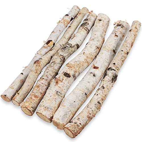 Uplama 6Pack Small Birch Logs for Fireplace Unfinished Wood Crafts DIY Home Decorative Burning,Fireplace Log Set (0.78''-1.18'' Dia. x 12" Long) UPlama
