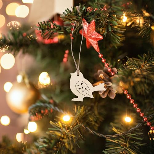 ABOOFAN Birds for Crafts, Birds Unfinished Wood Slices Cutouts Peace Dove Wood Craft Embellishments Blank Wooden Chip for DIY Scrapbooking Wedding ABOOFAN