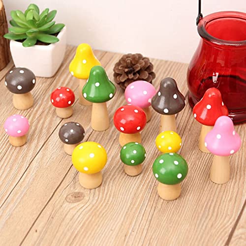 21PCS Wooden Mushroom to Crafts, 7 Different Sizes Natural Wood Mushrooms for Paint, Unfinished Unpainted Wooden Mushrooms Figures Decor for Arts & EATHEATY