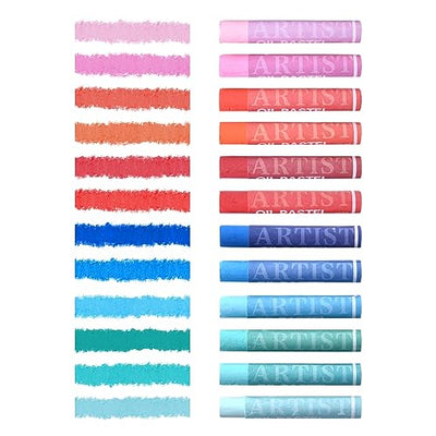 qianshan Soft Oil Pastels Set of 12 Colors,Non Toxic,Soft Texture Vibrant and Creamy Oil Crayons Pastels Art Supplies For Professional Artists
