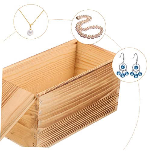VILLCASE 3pcs Box Pull Out Wooden Box Wood Boxes for Crafts Kitchen Drawer Storage Organizer Wooden Boxes Unfinished Treasure Chest Wood Crates VILLCASE