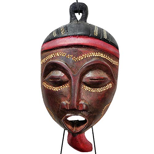 Stoneage Arts African Masks Wall Hanging Art Hand Carving Safari Décor Wall Head Sculpture Wild Animal and Tribal Features Faces Hanging Together for Stoneage Arts