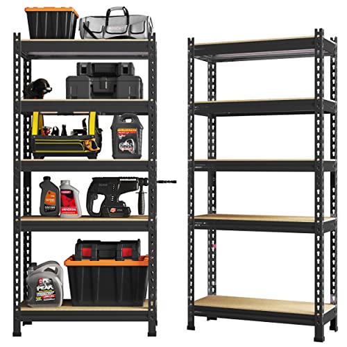 PrimeZone Storage Shelves 2 Pack 5 Tier Adjustable Garage Storage Shelving, Heavy Duty Metal Storage Utility Rack Shelf Unit for Warehouse Pantry PrimeZone