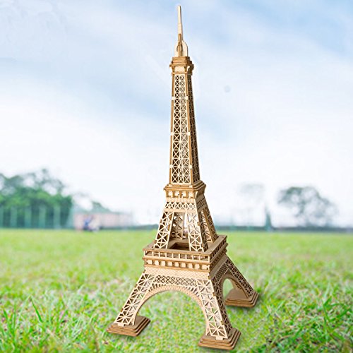 ROBOTIME Assembly Famous World Architecture Eiffel Tower Exquisite Wood Craft Kits for Kids Best Model Kits and DIY Arts Projects for Adults ROBOTIME