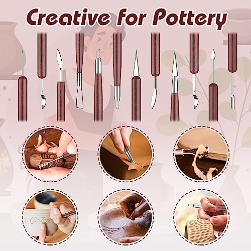 6PCS Clay Tools Sculpting, Double-Sided Polymer Carving Tools Kit, Wood Ceramic Tool Set for Pottery, Air Dry Clay, Polymer Clay, Sculpting, UUSYCUN