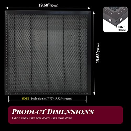 Doppy Laser Bed, Honeycomb Laser Bed 19.68"x 19.68"x 0.87" Honeycomb Working Table for CO2 or Diode Laser Engraver Cutting Machine, Honeycomb Working Doppy