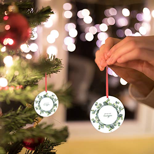 10pcs Sublimation Blanks Round Ornaments, 3.15" Round Blank Wood Discs Hard Board Ornaments White Blank MDF Ornaments for DIY Christmas Decoration WACAR