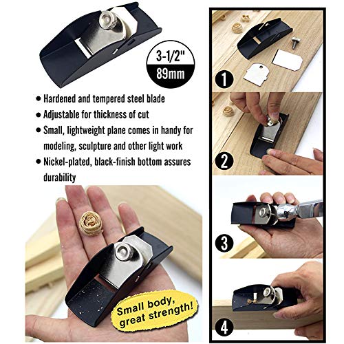 Mini Trimming Planer, Hand Planer, DIY Model Making Tool Woodworking Pocket Plane Hand Adjustable for Woodworking/Trimming/Wood Planing, Surface Kakalote