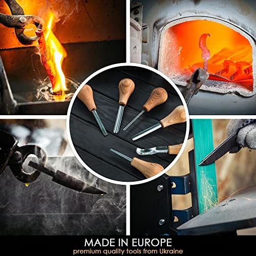 BeaverCraft Wood Carving Tools SC05 Wood Carving Kit Wood Carving Set Wood Carving Knife Woodcarving Tools Wood Carving Palm Gouges Wood Chisels BeaverCraft