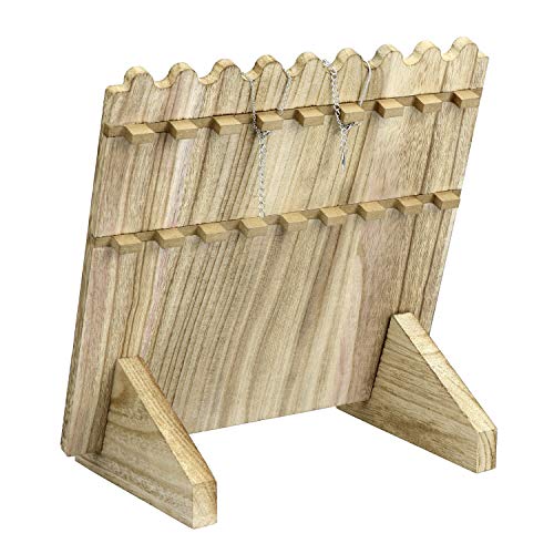 MOOCA Wooden Plank Necklace Jewelry Display Stand for 8 Necklaces, Necklace Display Holder, Wood Plank Necklace Display Stand, Necklace Storage MOOCA