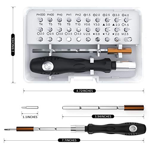 32 In 1 Small Screwdriver Set, Mini Magnetic Screwdriver Set – Contains 30 Bits Precision Repair Tool Kit, Torx Screwdriver Tool Sets for Eyeglass, TKISZYZR