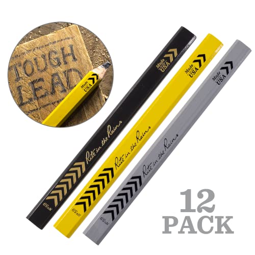 Rite in the Rain All-Weather Carpenter Pencils, Tough Medium HB Lead, Made in the USA, 12 pack (No. 59-12) Rite in the Rain