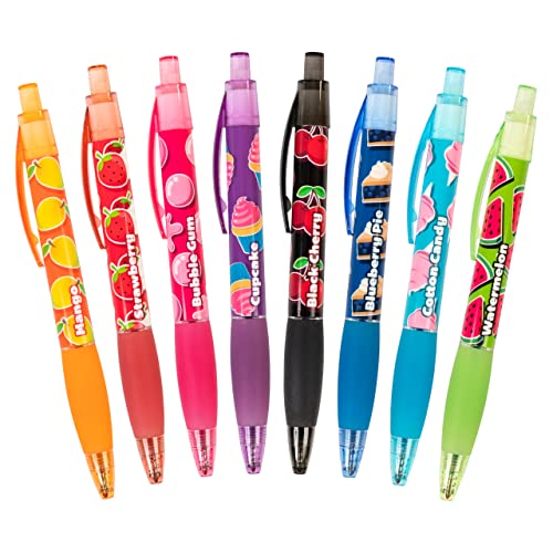 Glitter Gel Smens - Gourmet Scented Pens, Colored Gel Ink, Medium Point, 8 Count Scentco