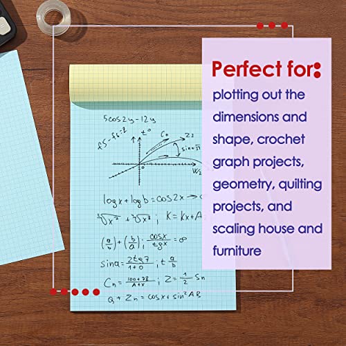 Mr. Pen- Pastel Graph Paper, 1 Pad, 11"x8.5", 4x4 (4 Squares Per Inch), Pastel Colors, 50 Sheets, Grid Paper, Graphing Paper, Graph Paper Pad, Grid Mr. Pen