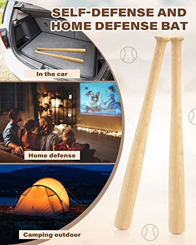 Wettarn 27 Inch 2 Pcs Mini Baseball Bats Wooden Baseball Bat Craft Unfinished Small Baseball Bats Unpainted Wood Baseball Bats for Painting DIY Craft Wettarn