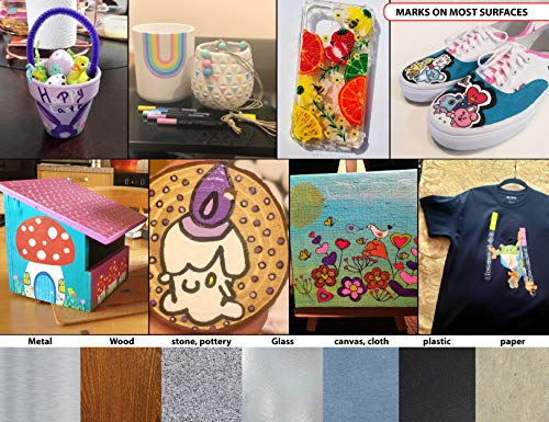 TOOLI-ART Acrylic Paint Markers Paint Pens Special Colors Set Extra Fine And Medium Tip Combo For Rock Painting, Canvas, Fabric, Glass, Mugs, Wood, TOOLI-ART