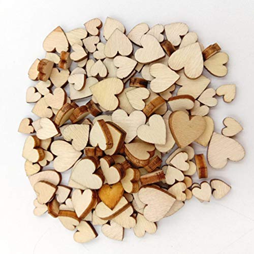 250pcs Heart-Shaped Wooden Slices Craft Embellishments Wood Pieces Manual Accessories Wooden Hearts,Unfinished Wood Crafts,Wooden Hearts for Healifty