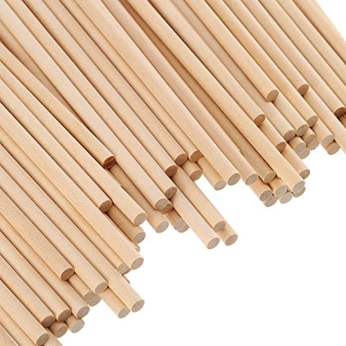 BFDYY Unfinished Natural Wood Craft Dowel Rods 100 Pack(Wood Color-6 x 1/4 Inch) EBOOT
