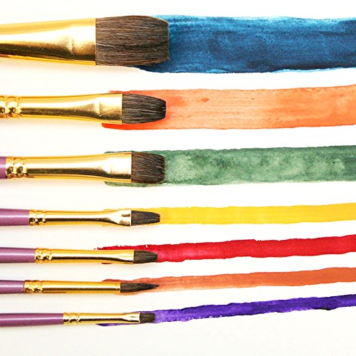 Mont Marte Gallery Series Watercolour Brush Set, 7 Piece. Features a Range of Watercolour Paint Brushes Made from Pony Hair. MONT MARTE