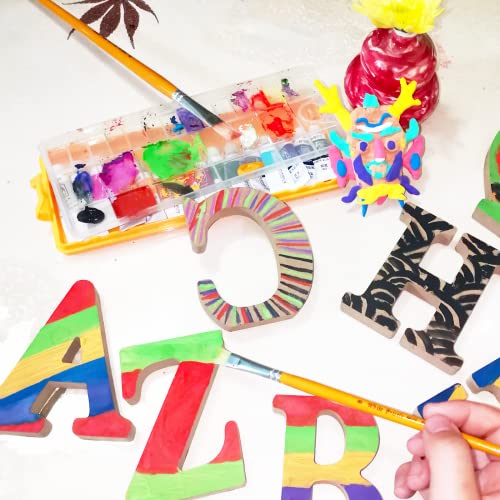 AOCEAN 6 Inch Designable Wood Letters Unfinished Wood Letters for Wall Decor Decorative Standing Letters Slices Sign Board Decoration for Craft Home AOCEAN