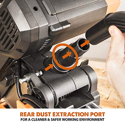 Evolution Power Tools R255SMS-DB+ 10-Inch Dual Bevel Sliding Miter Saw Multi-Material, Multipurpose Cutting Cuts Metal, Plastic, Wood 45˚-45˚ Double Evolution