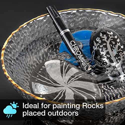 KERIFI 3pcs Silver Liquid Mirror Chrome Markers Permanent Art Liquid Chrome Marker Set, Reflective Gloss Metallic Mirror Markers, Repair Paint Pen KERIFI