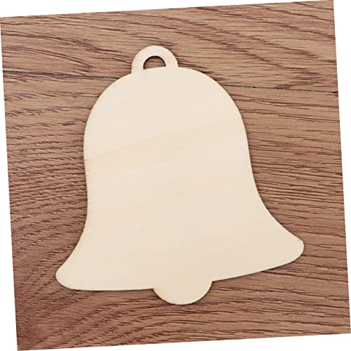 EXCEART 20 Pcs Xmas Tree Bell Ornament Holiday Wooden Shapes for Crafts Cutout Hanging Ornament Wood Ornaments Wooden Hanging Ornaments Wooden DIY EXCEART