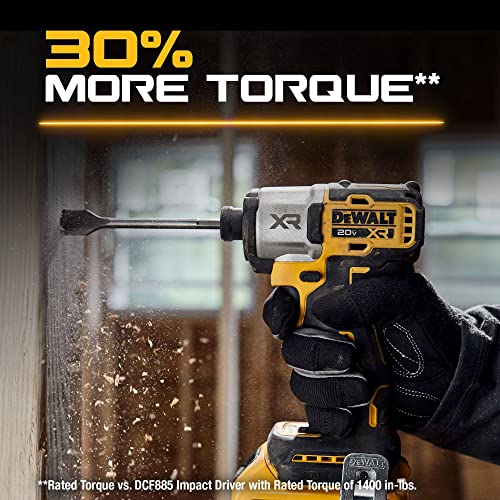 DEWALT 20V MAX Impact Driver, Cordless, 3-Speed, Battery and Charger Included (DCF845D1E1),Black DEWALT